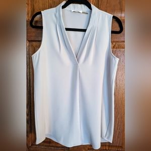Calvin Klein Silver/Gray Sleeveless V-Neck Jersey Pullover - Size S (CH)